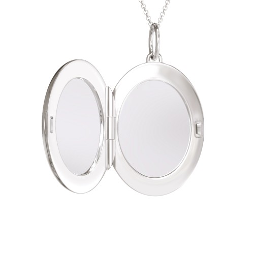 Engravable Oval Photo Locket Necklace