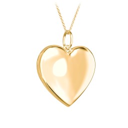 Engravable Heart Photo Locket Necklace in 18K Gold Plated Silver