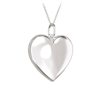 Engravable Heart Photo Locket Necklace