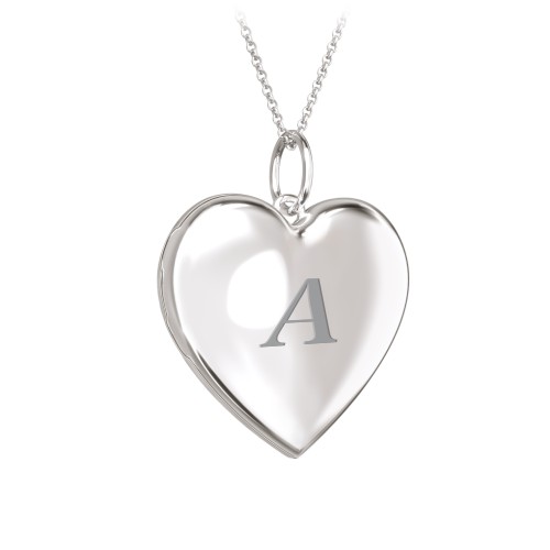 Engravable Heart Photo Locket Necklace – Sterling Silver