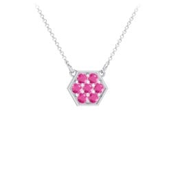 Hexagon Family Birthstone Necklace