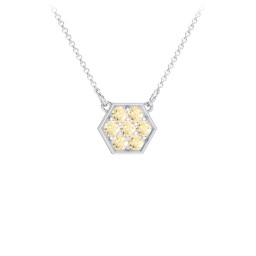 Hexagon Family Birthstone Necklace