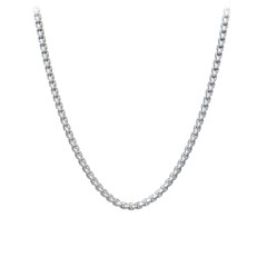 22" Rounded Box Chain Necklace – Sterling Silver