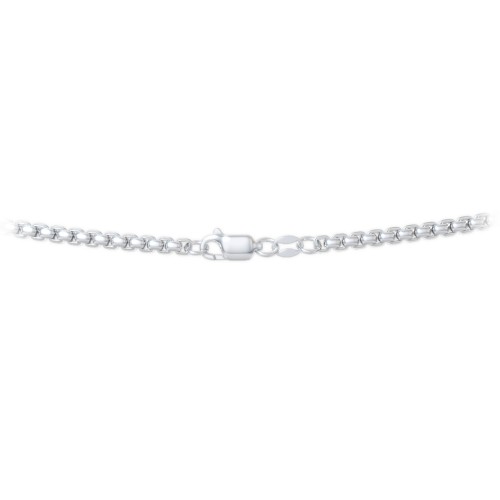 22" Rounded Box Chain Necklace – Sterling Silver