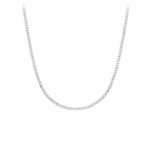 14" Open Curb Chain Necklace – Sterling Silver