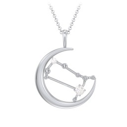 Engravable Gemini Constellation Necklace With Gemstone