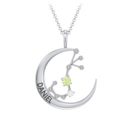 Engravable Scorpio Constellation Necklace With Gemstone