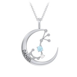 Engravable Scorpio Constellation Necklace With Gemstone