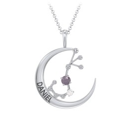 Engravable Scorpio Constellation Necklace With Gemstone