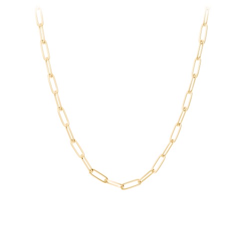 18" Bold Paper Clip Chain Necklace – 10K Yellow Gold