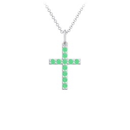 Small Gemstone Cross Pendant