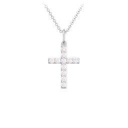 Small Gemstone Cross Pendant