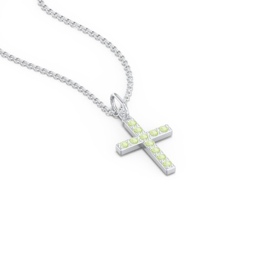 Small Gemstone Cross Pendant