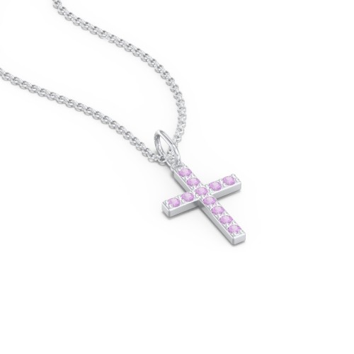 Small Gemstone Cross Pendant