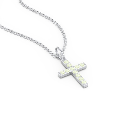 Small Gemstone Cross Pendant