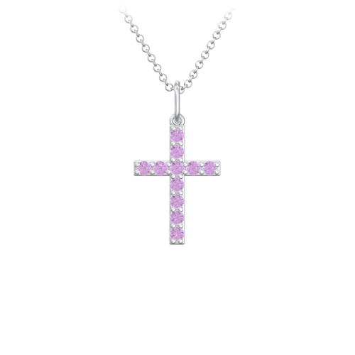 Small Gemstone Cross Pendant