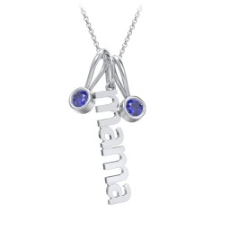 Modern Mama Necklace with 2 Birthstone Charms