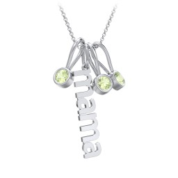 Modern Mama Necklace with 3 Birthstone Charms