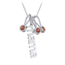 Modern Mama Necklace with 3 Birthstone Charms