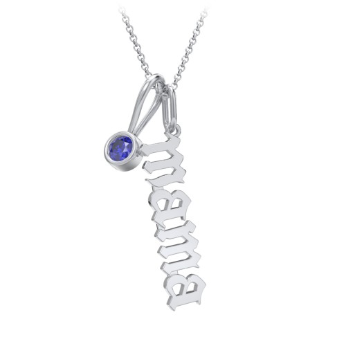 Gothic Mama Necklace with Birthstone Charm