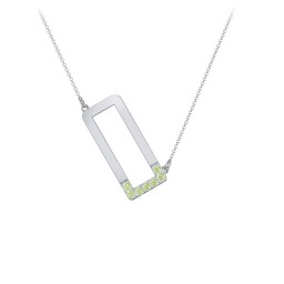 Asymmetrical Initial Necklace with Accent Stones - O