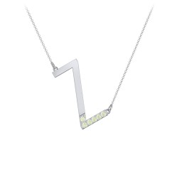 Asymmetrical Initial Necklace with Accent Stones - Z
