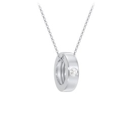 Engravable Gemstone Stacking Ring Charm Necklace - 1