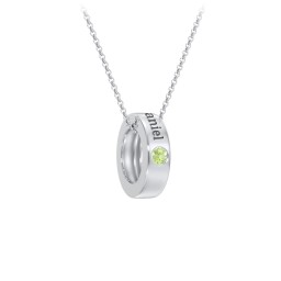 Engravable Gemstone Stacking Ring Charm Necklace - 1