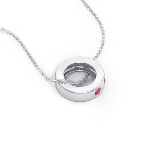 Engravable Gemstone Stacking Ring Charm Necklace - 1
