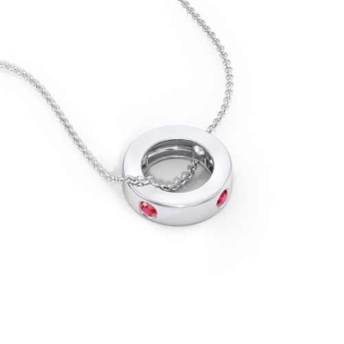 Multi-Gemstone Stacking Ring Charm Necklace - 1