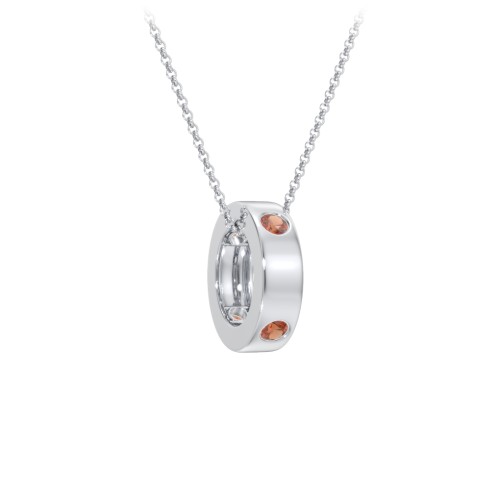 Multi-Gemstone Stacking Ring Charm Necklace - 1
