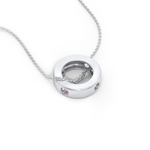 Multi-Gemstone Stacking Ring Charm Necklace - 1 – Sterling Silver with Alexandrite