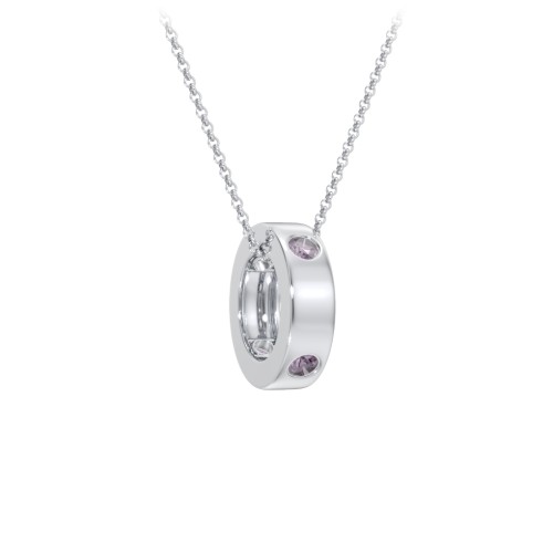 Multi-Gemstone Stacking Ring Charm Necklace - 1 – Sterling Silver with Alexandrite