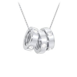 Multi-Gemstone Stacking Ring Charm Necklace - 3