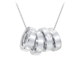 Multi-Gemstone Stacking Ring Charm Necklace - 4