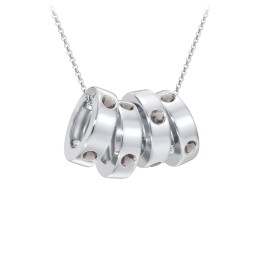 Multi-Gemstone Stacking Ring Charm Necklace - 4