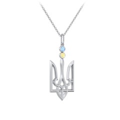 Ukraine National State Emblem Coat Of Arms Tryzub Country Gold Pendant Necklace 