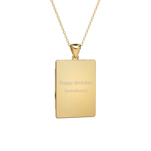 Engravable 18K Gold Plated Initial Tag Pendant Necklace – 18K Gold Plated Silver