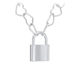 Engravable Lock with Heart Link Chain