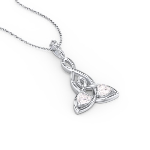 Celtic Motherhood Knot Birthstone Necklace – Sterling Silver with Diamond