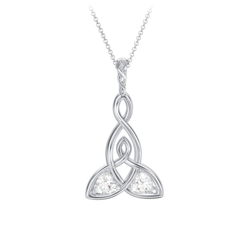 Celtic Motherhood Knot Birthstone Necklace – Sterling Silver with Diamond