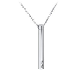 Engravable 3D Cylinder Urn Necklace in Stainless Steel in Stainless Steel