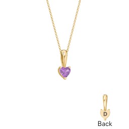 Engravable Generations Stacking Hearts Pendant - 1 in 18K Gold Plated Silver with Amethyst