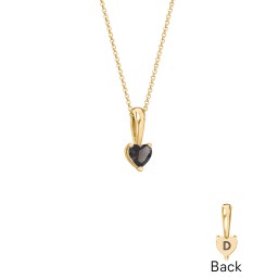 Engravable Generations Stacking Hearts Pendant - 1 in 18K Gold Plated Silver with Smokey Quartz
