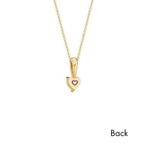 Engravable Generations Stacking Hearts Pendant - 1 – 18K Gold Plated Silver with Diamond