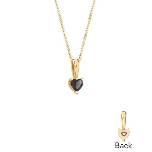 Engravable Generations Stacking Hearts Pendant - 1 – 18K Gold Plated Silver with Smokey Quartz
