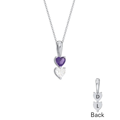 Engravable Generations Stacking Hearts Pendant - 2