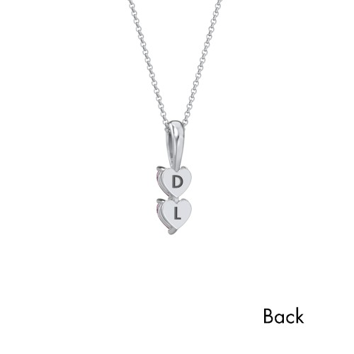 Engravable Generations Stacking Hearts Pendant - 2 – Sterling Silver with Alexandrite