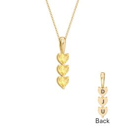 Engravable Generations Stacking Hearts Pendant - 3