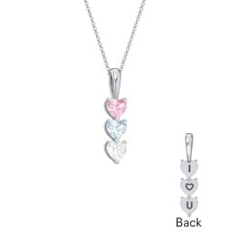 Engravable Generations Stacking Hearts Pendant - 3